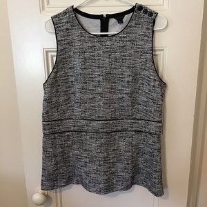 Ann Taylor Black and Gray Textured Blouse